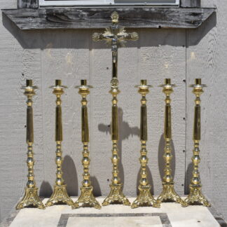 Baroque Altar Candlestick Set with Altar Cross