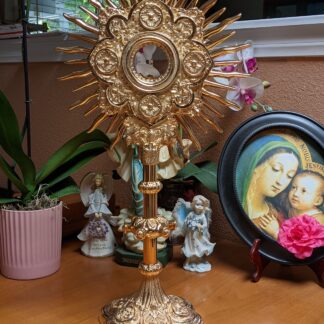 Gold Plated Monstrance and Luna Set