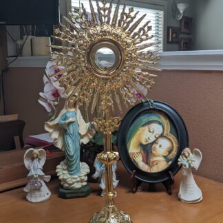 Gold Plated Monstrance and Luna Set